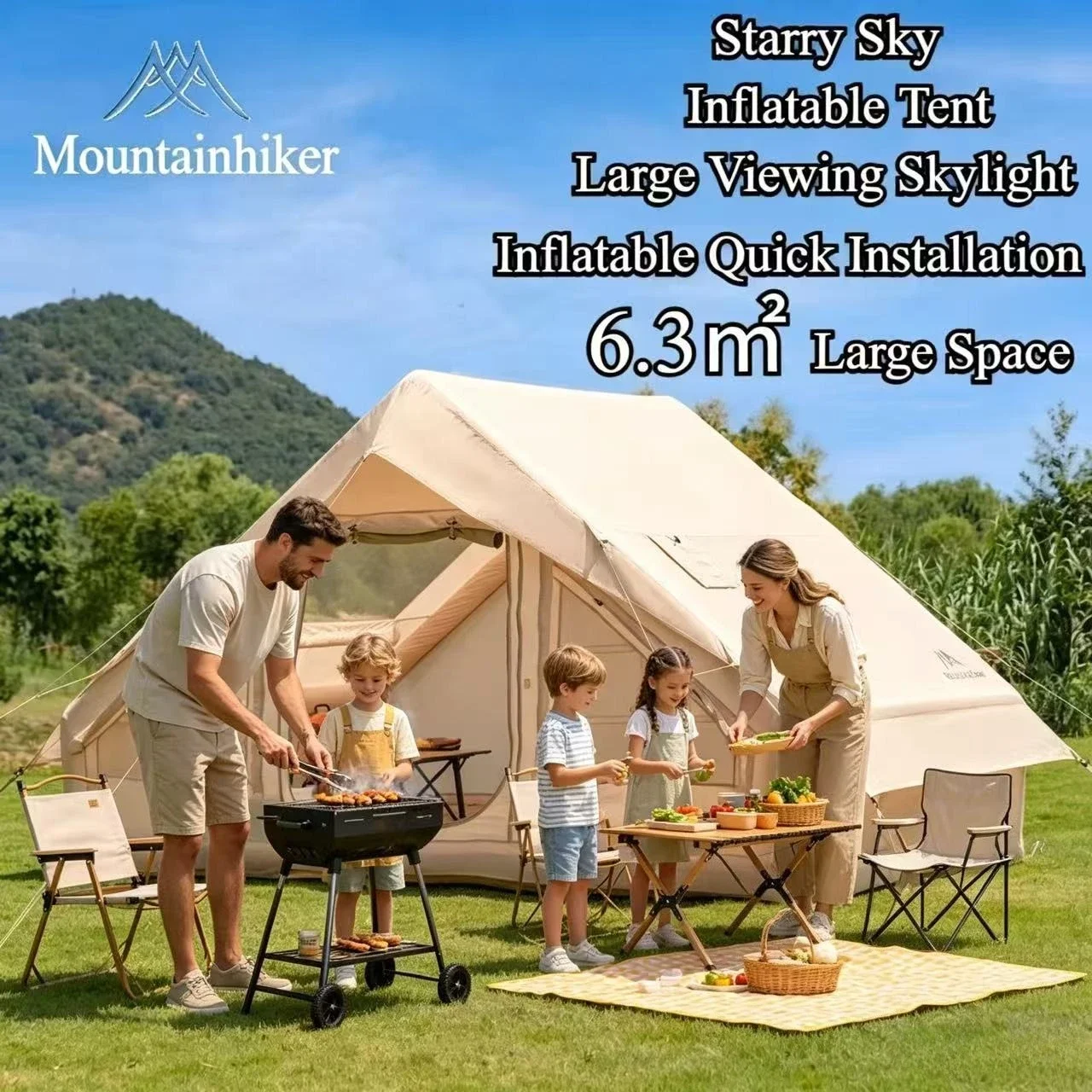 Outdoor Camping Inflatable Tent - MOUNTAINHIKER Ekstra Büyük Şişme Çadır 3-6