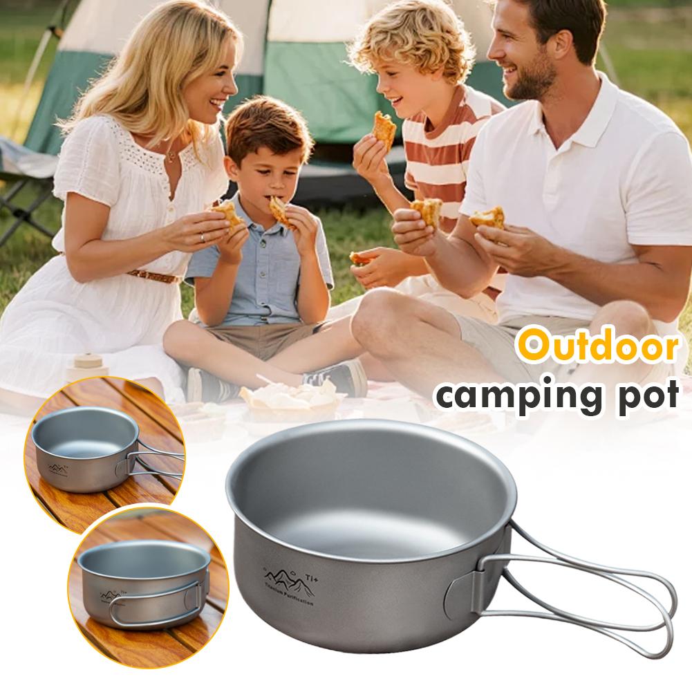 Japanese Outdoor Camping - Titanyum Japon Tarzı Kamp Tenceresi Taşınabilir