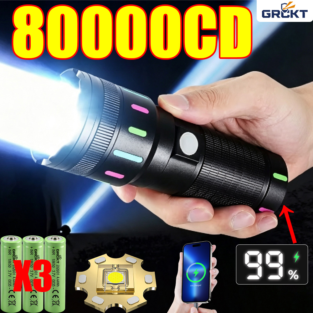 Outdoor Camping Decor - 80000CD En Güçlü LED El Feneri