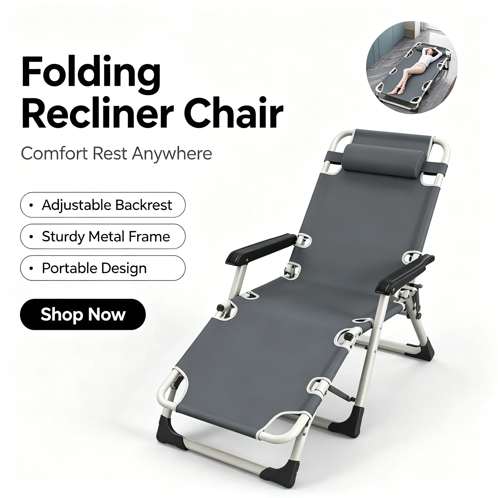 Ofis Öğle Yemeği Uyku Katlanır - Outdoor Camping Lounge Chairs incelemesi ve fiyatı