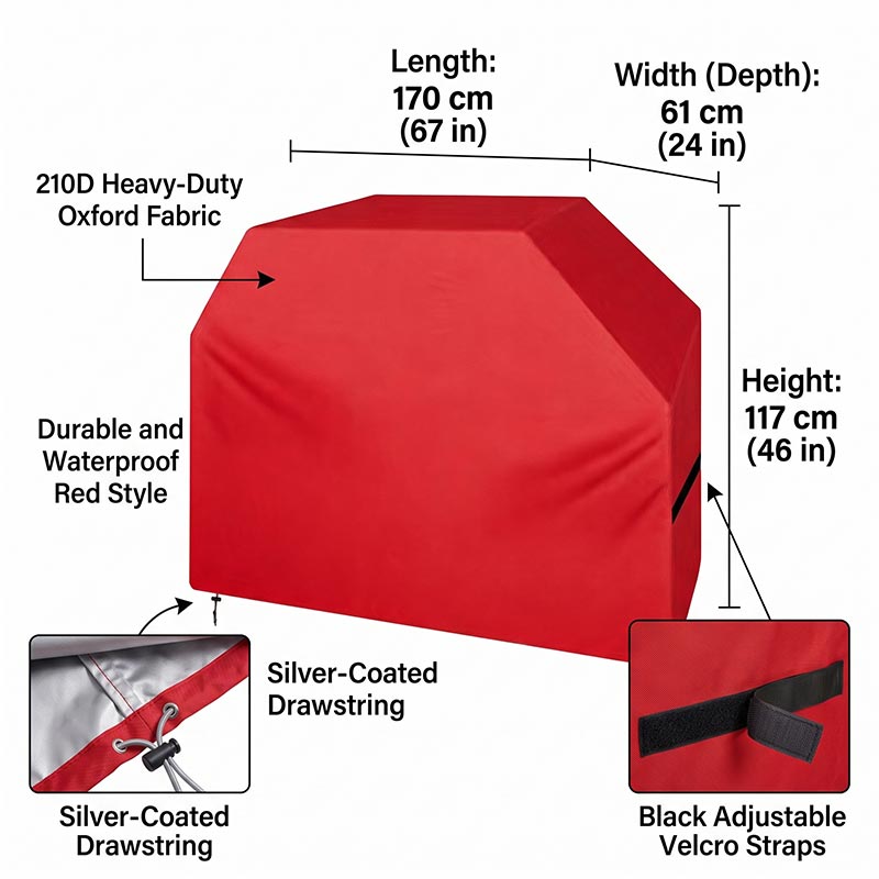 210D BBQ Örtüsü Toz Geçirmez S - Outdoor Camping Grill incelemesi ve fiyatı